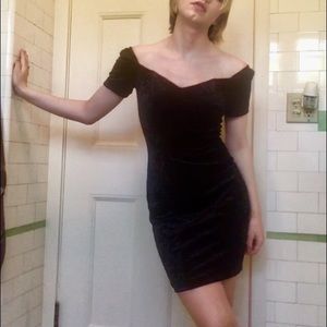 Off the shoulder velvet dress